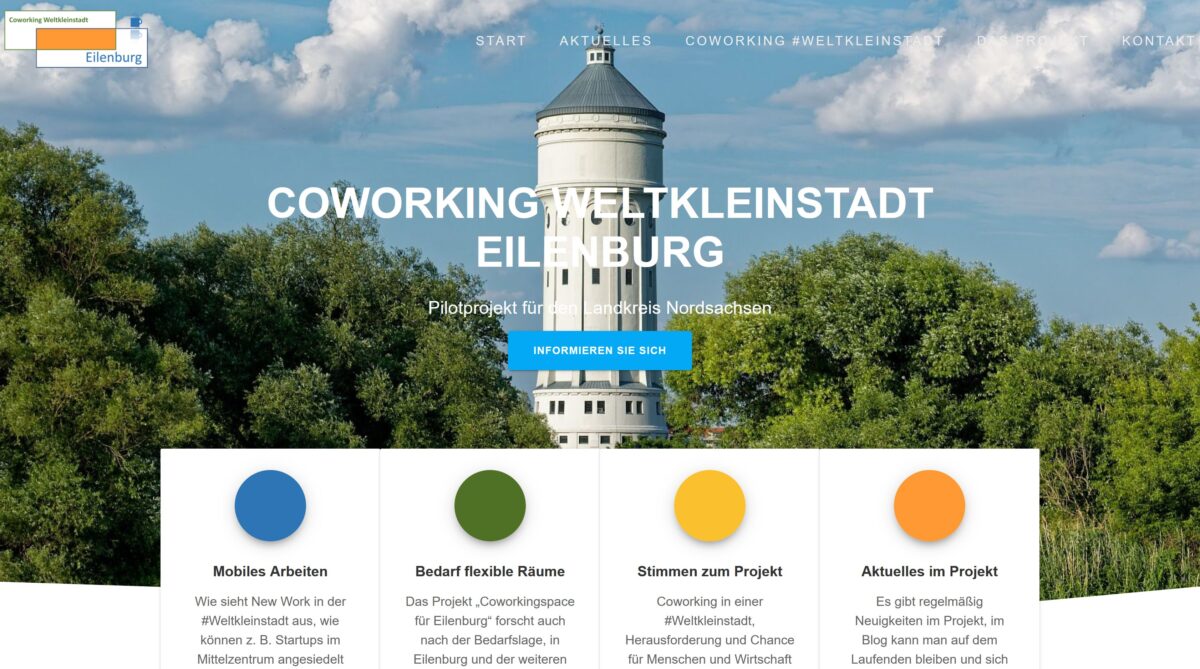 Projektwebsite „Coworking Weltkleinstadt“ online