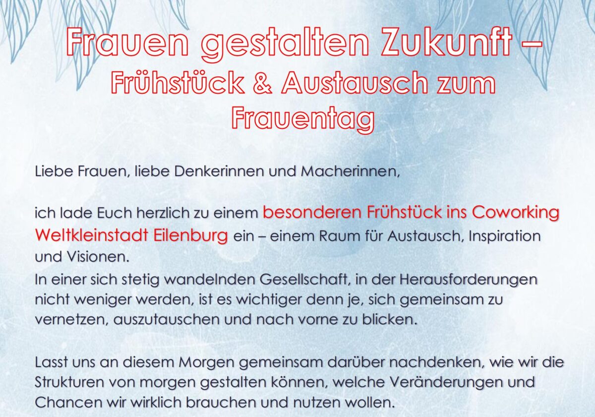 Einladung Frühstück und Austausch Weltfrauentag